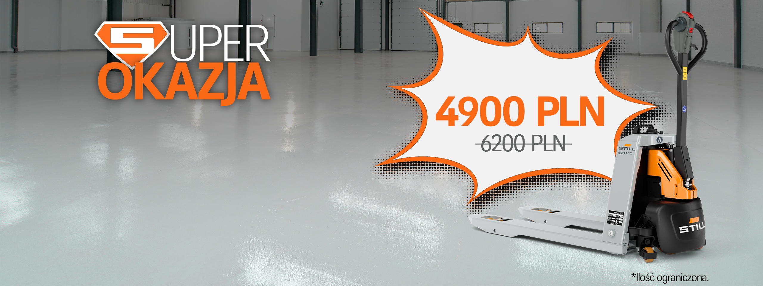 Elektryczny wózek unoszący ECH 15 Cteraz tylko 4 900 zł netto*! Elektryczny wózek unoszący ECH 15 Cteraz tylko 4 900 zł netto*!
